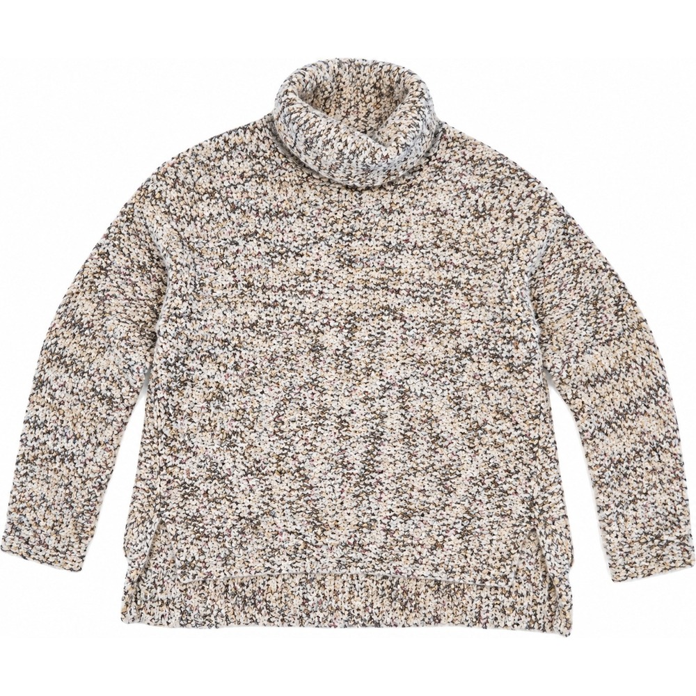 LOU & GREY LOFT Women's Large Marled Cowl Neck Chunky Knit Sweater Wool Blend